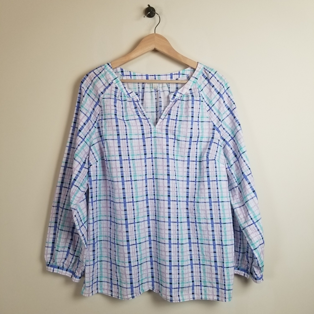 Talbots Cotton Long Sleeve Top Size Large